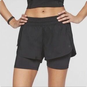 ATHLETA Black Racer Run 2 n‎ 1 Shorts Size XXSmall